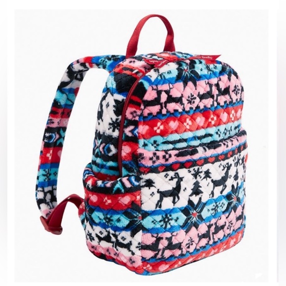 New Vera Bradley Retired Nordic Stripe Fleece Small Backpack Purse NWT